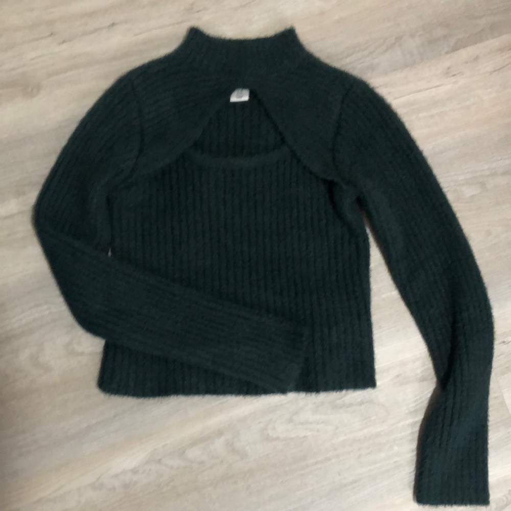 Dark Green Ribbed Sweater